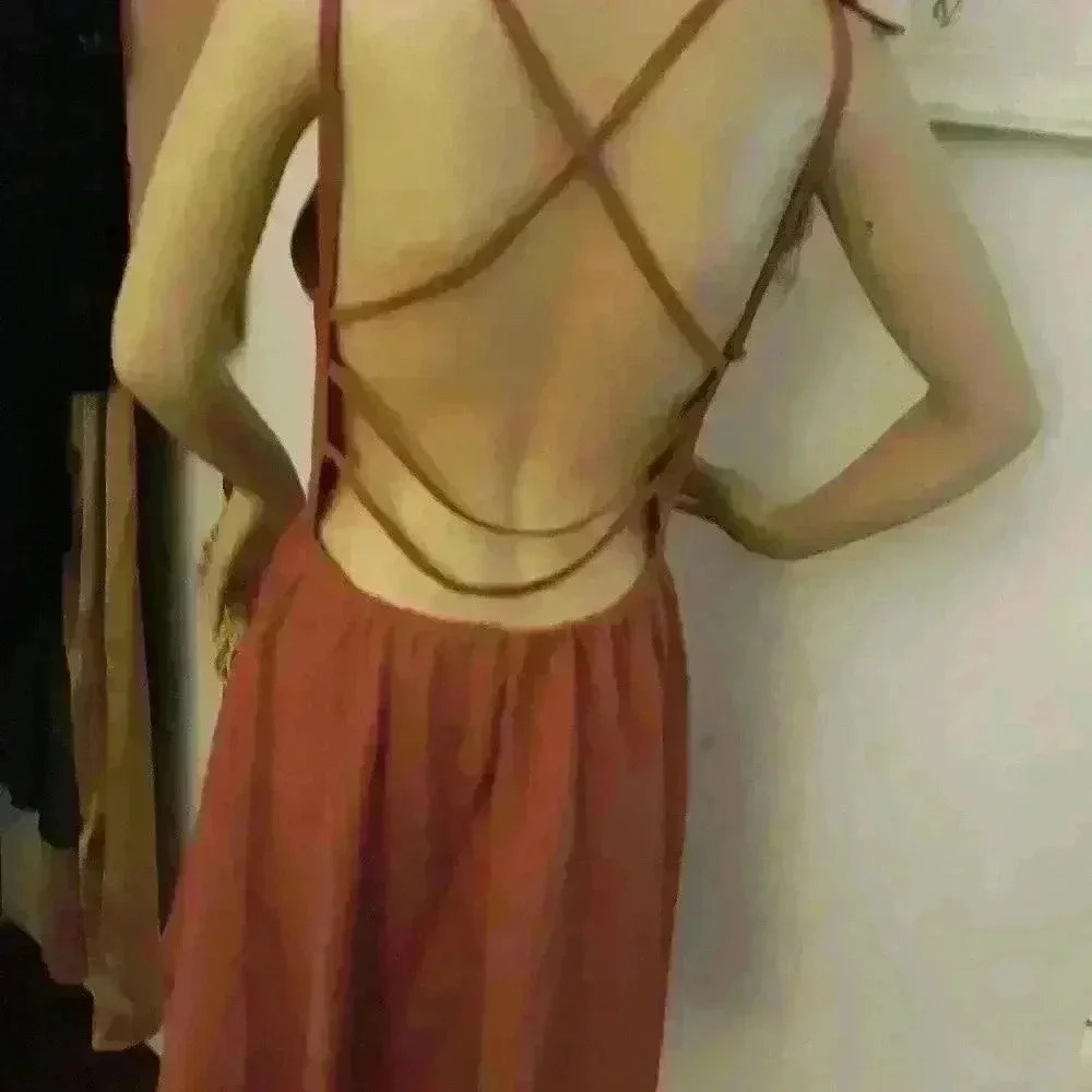 Shein midi  sexy party knee length backless dress size large